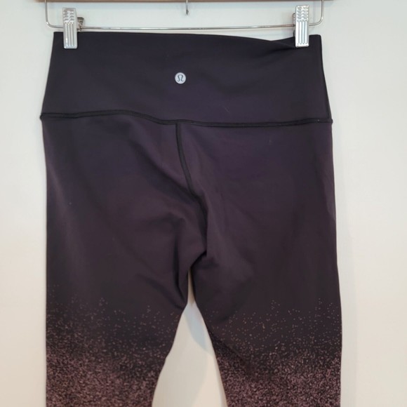 Lululemon Wunder Under Hi-Rise Tight Ombre Black Yum Yum Pink Speckle Size 10 - Picture 3 of 9